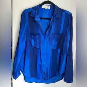 CLOTH & STONE 100% Ecovera Art Stripe Print Button Down Shirt